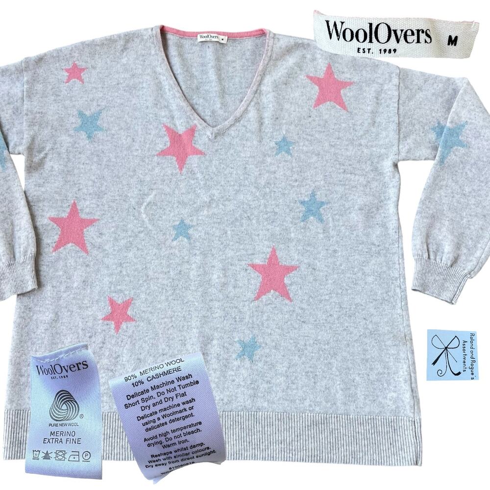 WoolOvers Wool/Cashmere Blend Star Sweater Sz M